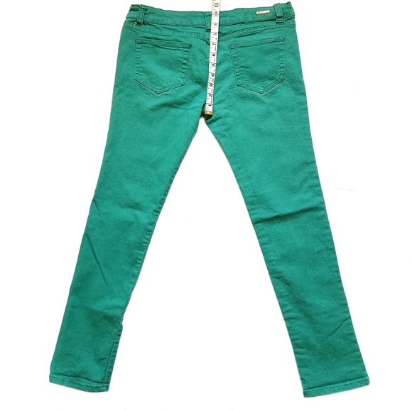 Green Denim Skinny Jeans Juniors Size 15 - Picture 6 of 7